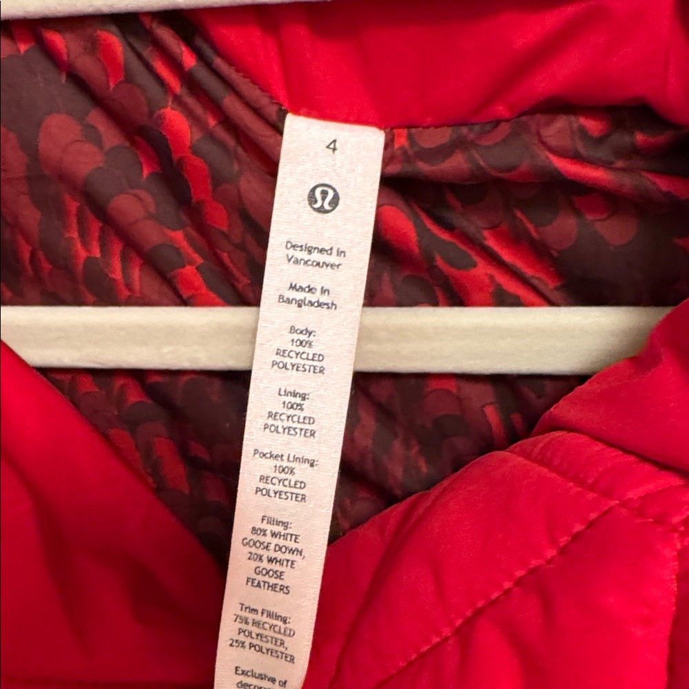 Lululemon Lunar New Year Wunder Puff Cropped Vibrant Red Puffer Vest - Picture 8 of 9